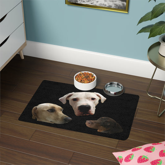 Tiramisu Pups Food Mat - Black 12x18